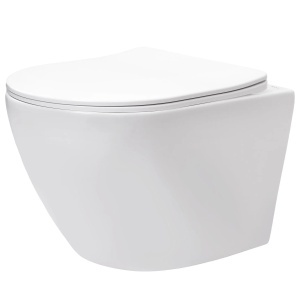 Vas WC suspendat REA Carlo Lux Rimless cu functie bideu - Img 4