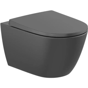 Vas wc suspendat Roca Ona rimless negru mat 53 x 36 cm