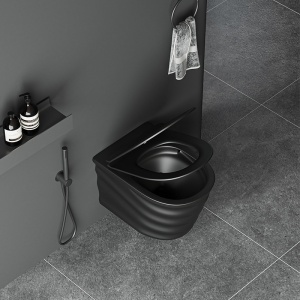 Vas wc suspendat Skal Tornado negru mat cu model si capac soft close - Img 4