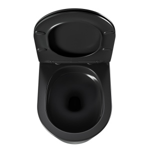 Vas wc suspendat Tornado Elite Black Matt, rimless cu capac din duroplast cu softclose - Img 9