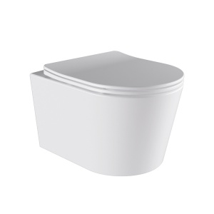 Vas wc suspendat Tornado Elite White 03, rimless cu capac din duroplast cu softclose