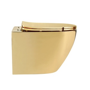 Vas WC suspendat Tornado Flow Gold, interior alb rimless cu capac softclose - Img 3