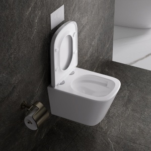 Vas WC suspendat Viva Tornado White, rimless, capac din duroplast cu softclose - Img 9