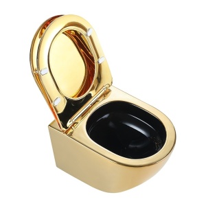 Vas WC suspendat Yuzu Gold, rimless cu capac softclose - Img 5