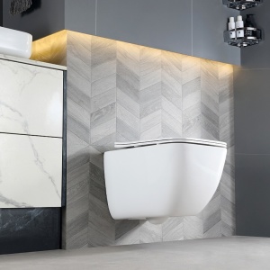 Vas WC suspendat Yuzu Tornado White, rimless cu capac softclose - Img 8