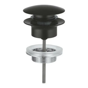 Ventil lavoar universal Grohe Push-Open negru mat click-clack - Img 2