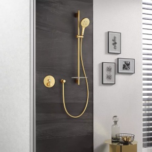 Bara de dus Grohe Rainshower SmartActive, 90 cm, montaj perete, auriu periat Cool Sunrise - Img 2
