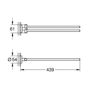 Bara dubla portprosop Grohe Essentials 44 cm finisaj auriu lucios Cool Sunrise - Img 2