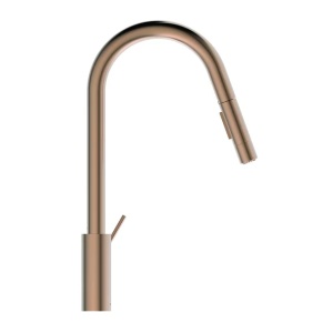 Baterie bucatarie cu dus extactibil Ideal Standard Gusto 233 cupru Sunset Rose 2 tipuri de jet - Img 3