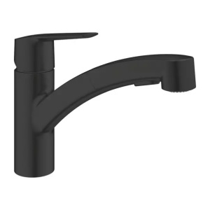 Baterie bucatarie cu dus extractibil Grohe Start negru mat - Img 1
