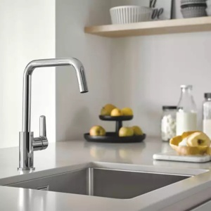 Baterie bucatarie Grohe Start crom lucios cu pipa pivotanta - Img 6