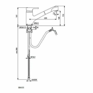 Baterie bucatarie Ideal Standard Active Combi cu dus extractibil - Img 2
