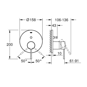 Baterie cada - dus incastrata Grohe Essence auriu periat Cool Sunrise fara corp ingropat - Img 4