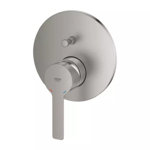 Baterie cada - dus incastrata Grohe Lineare 2 iesiri crom periat Supersteel fara corp ingropat - Img 2