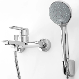 Baterie Cada REA FLIP CHROME, Montaj Pe Perete, 2 Functii De Curgere A Apei, Dus De Mana Inclus, Crom - Img 2