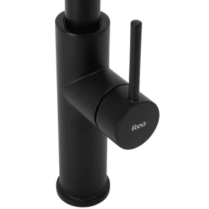 Baterie De Bucatarie REA NEST, Montaj Pe Chiuveta, Capat Ajustabil, Monocomanda, Inaltime 48.5 Cm, Negru - Img 2