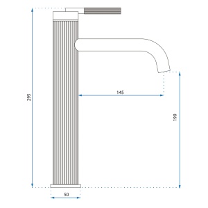 Baterie inalta pentru baie 295 mm Rea Argon Brush Nickel High - Img 8