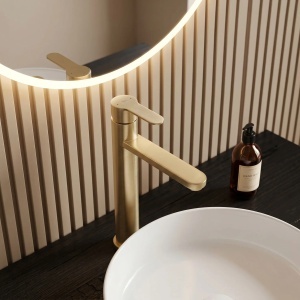 Baterie inalta pentru lavoar Rea Arcos Brush Gold - Img 4