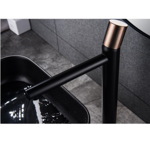 Baterie inalta pentru lavoar VELDMAN SOFIA Black Rose Gold - Img 4