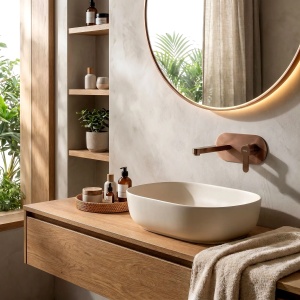 Baterie incastrata pentru lavoar REA Arcos Brush Copper - Img 2