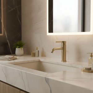 Baterie joasa pentru baie Rea Foster Brush Gold Low - Img 8