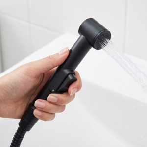 Baterie lavoar cu dus bidetta Rea Lungo negru mat - Img 5