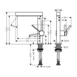 Baterie lavoar Hansgrohe Finoris 230 cu pipa pivotanta si ventil Push-Open crom - Img 3