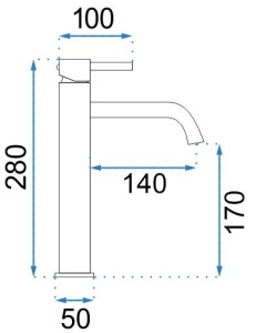 Baterie Lavoar Inalta REA LUNGO WHITE HIGH Montaj Pe Blat, Capat Fix, Inaltime 28 Cm, Finisaj Alb - Img 11