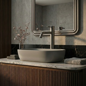 Baterie lavoar inalta Veldman Costa graphite titan - Img 3