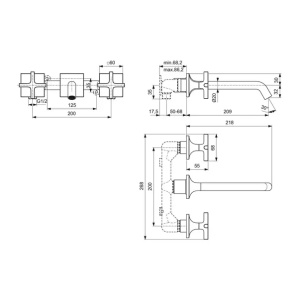 Baterie lavoar incastrata Ideal Standard Atelier Joy Neo crom lucios fara corp ingropat - Img 6