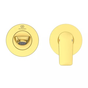 Baterie lavoar incastrata Ideal Standard Connect Air pipa 23 cm auriu periat fara corp ingropat - Img 2