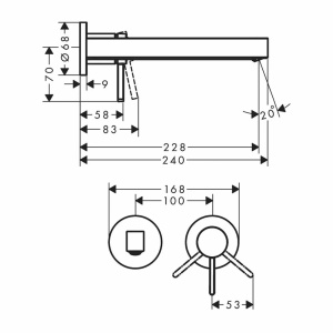 Baterie lavoar incastrata PRO HANSGROHE FINORIS ,negru mat - Img 2