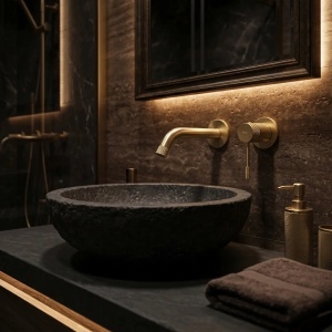 Baterie lavoar incastrata REA Venti Brush Gold - Img 5