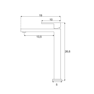 Baterie lavoar PRO QUADRO 3043H-A, Montaj pe blat, inaltime 26.5cm, finisaj Crom - Img 5