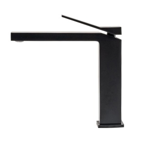 Baterie lavoar REA DUET BLACK LOW, Montaj pe blat, inaltime 13 cm, finisaj Negru Mat - Img 3
