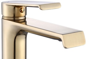 Baterie Lavoar REA HASS GOLD HIGH , Montaj Pe Blat, Capat Fix, Inaltime 28 Cm, Finisaj Auriu Periat - Img 4