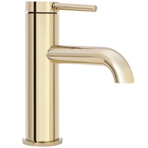 Baterie Lavoar REA SPOT GOLD LOW, Montaj Pe Blat, Capat Fix, Monocomanda, Inaltime 18 Cm, Auriu - Img 4