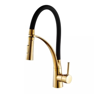 Baterie pentru bucatarie negru-auriu Veldman Selia Gold