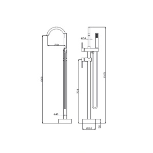 Baterie pentru cada freestanding Veldman Costa Titan Brush - Img 5