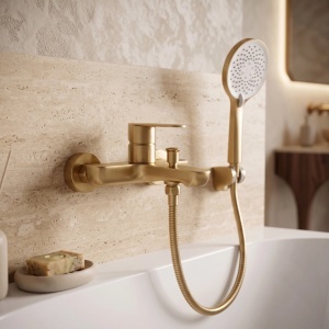 Baterie pentru cadă REA Logan Brush Gold - Img 3