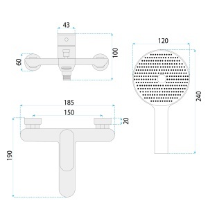 Baterie pentru cada, titan periat, REA DROP Titan - Img 10