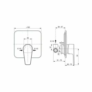 Baterie pentru dus Ideal Standard Cerafine D incastrata - Img 2
