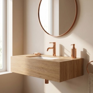 Baterie pentru lavoar Rea Venti Copper Low - Img 4