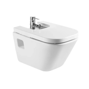 Bideu suspendat Roca The Gap Square alb lucios 54 x 35 cm - Img 2