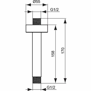 Brat de dus Ideal Standard Archimodule IdealRain 150 mm pentru tavan - Img 2