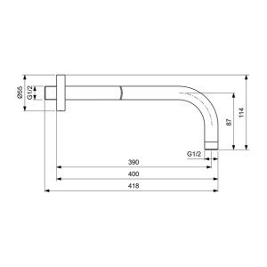 Brat de dus negru mat Ideal Standard IdealRain 40 cm cu montare pe perete - Img 2