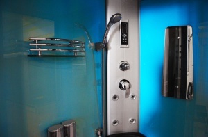 Cabina de dus cu hidromasaj albastra MO-18218, montaj stanga, 120 x 85 x 215 cm - Img 9