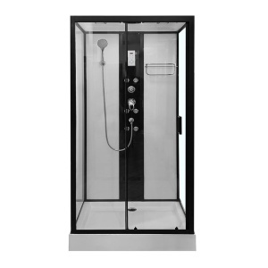 Cabina de dus cu hidromasaj MO-03093 stanga negru 100 x 80 x 215 cm