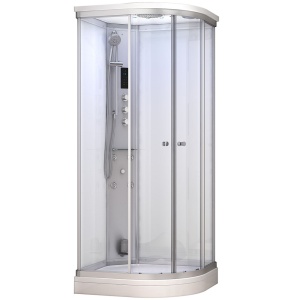 Cabina de dus cu hidromasaj si sauna cu aburi MUE-AC1290L 120 x 90 x 217 cm stanga alba