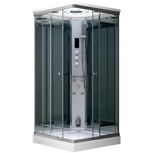 Cabină de dus cu hidromasaj si sauna cu aburi MUE-AS1010 si cu oglinzi 100 x 100 x 217 cm